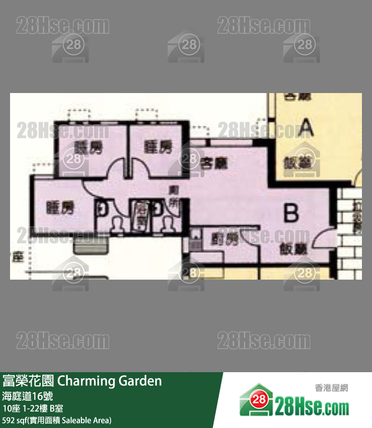 富荣花园 10座5楼 B室 平面图