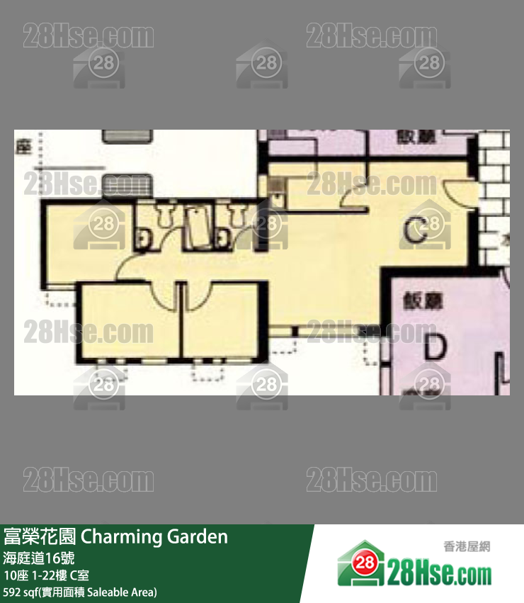 富荣花园 10座21楼 C室 平面图