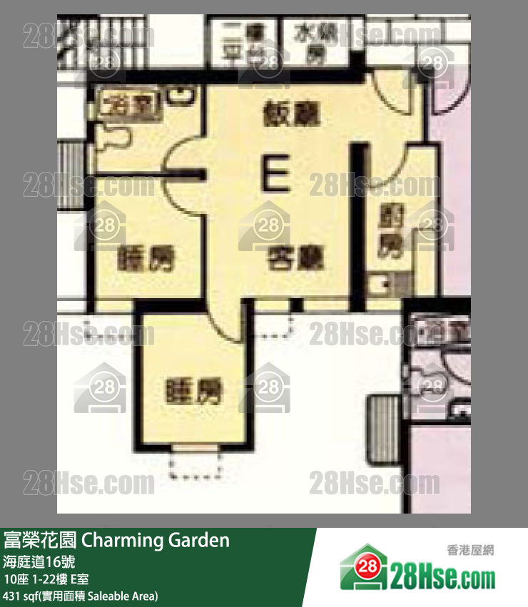富荣花园 10座4楼 E室 平面图
