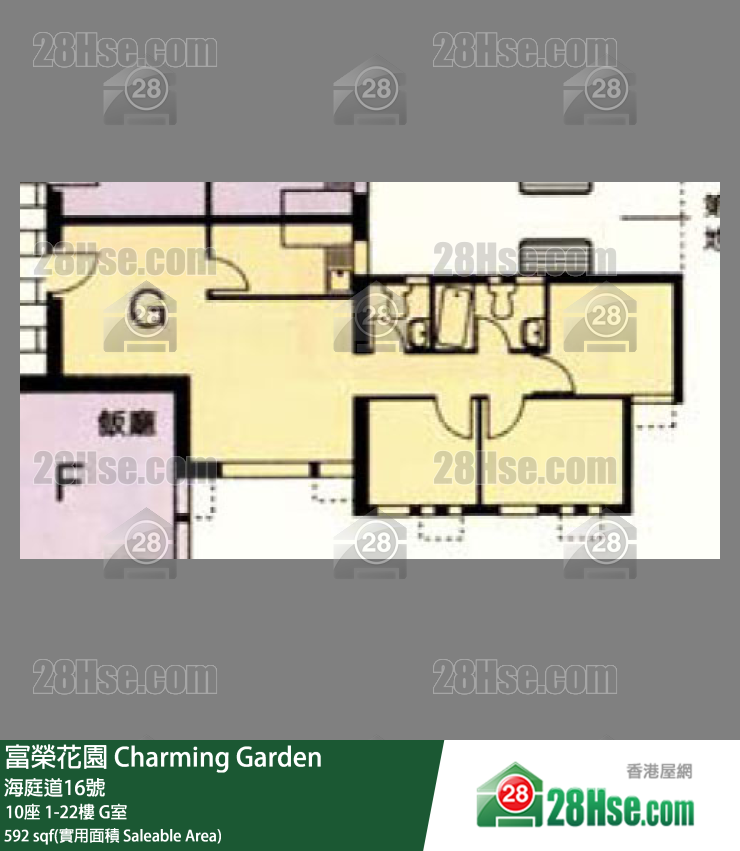 富荣花园 10座10楼 G室 平面图