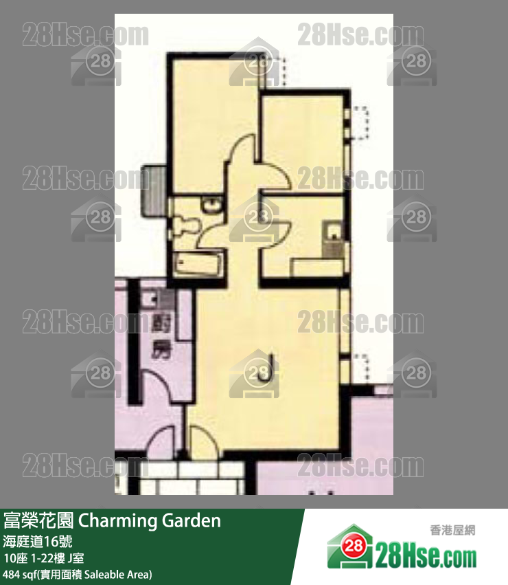 富荣花园 10座 22楼 J室 平面图