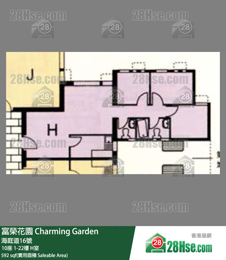 富荣花园 10座6楼 H室 平面图