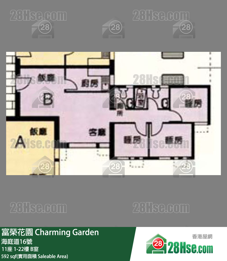 富荣花园 11座21楼 B室 平面图