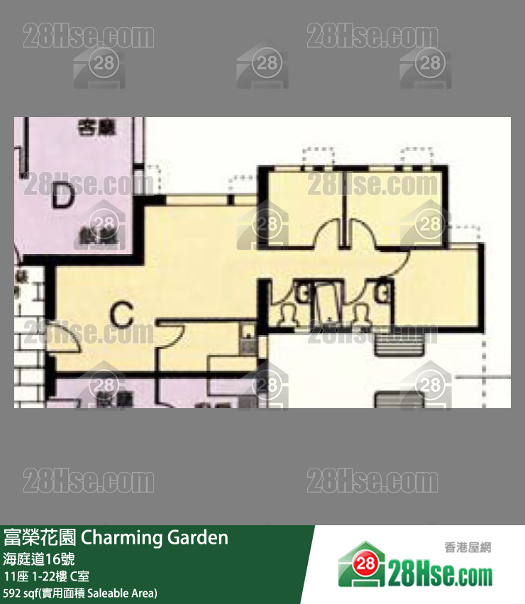 富荣花园 11座11楼 C室 平面图