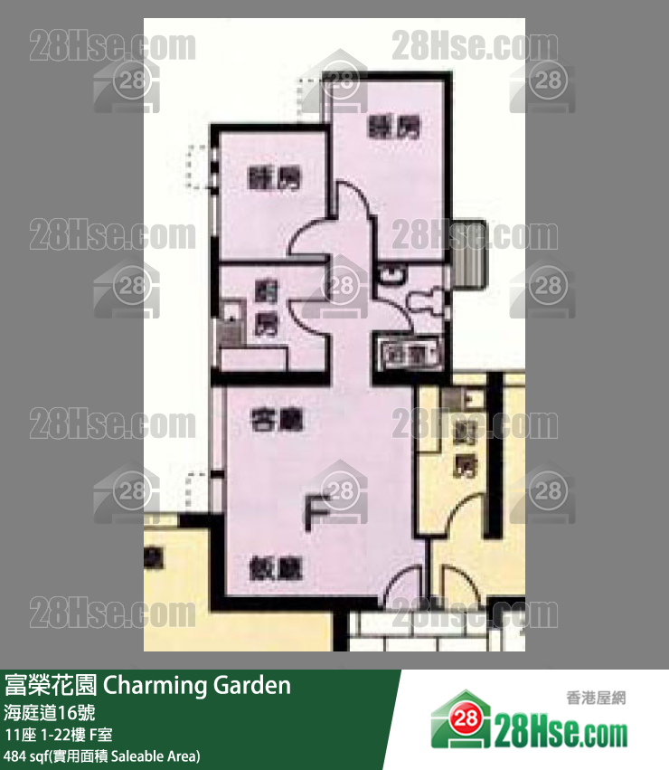 富荣花园 11座8楼 F室 平面图