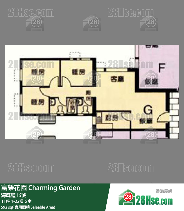 富荣花园 11座21楼 G室 平面图