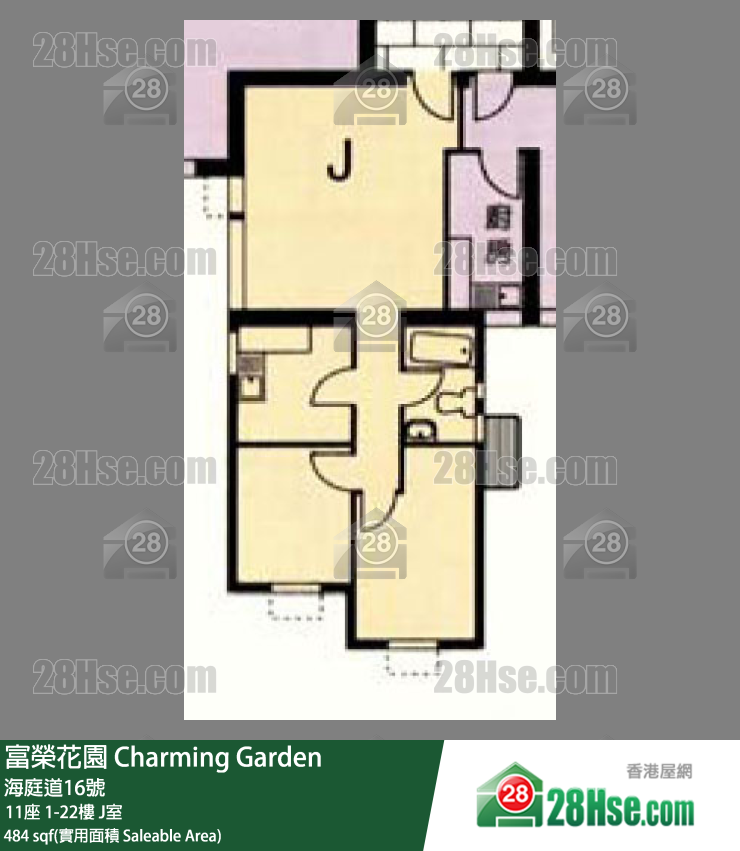 富荣花园 11座17楼 J室 平面图