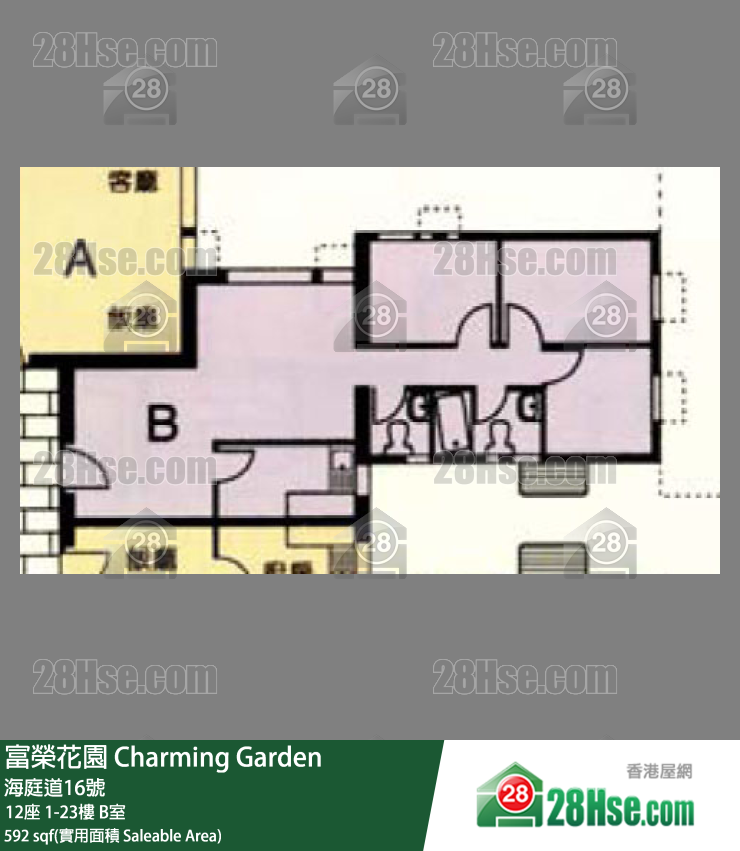 富荣花园 12座10楼 B室 平面图