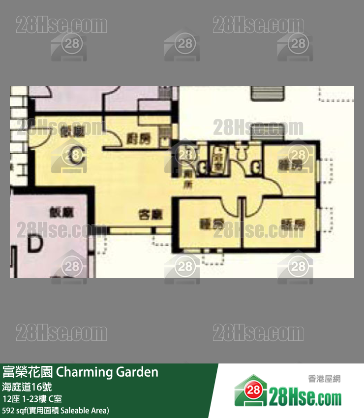 富荣花园 12座13楼 C室 平面图
