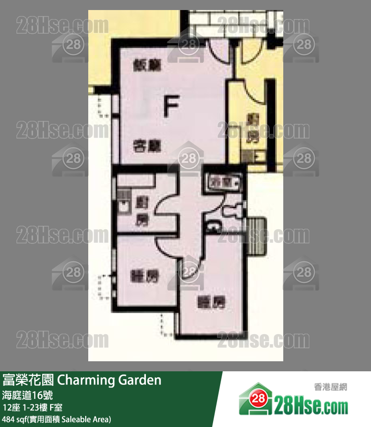富荣花园 12座9楼 F室 平面图