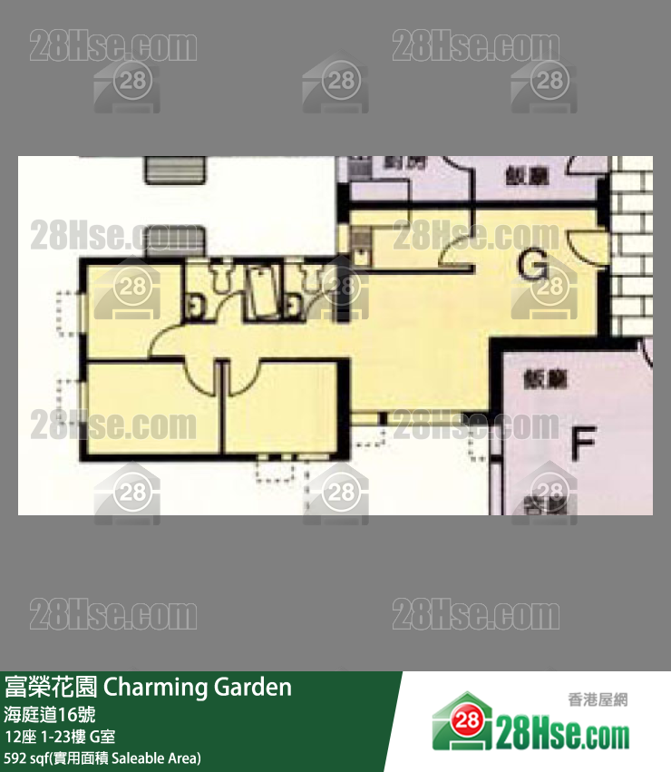 富荣花园 12座 3楼 G室 平面图