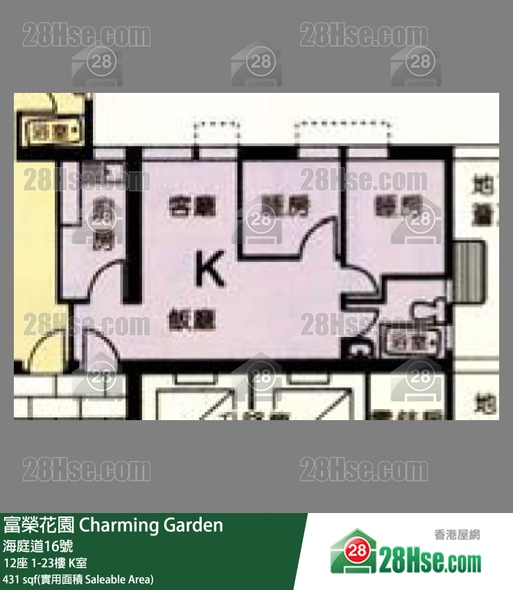 富荣花园 12座4楼 K室 平面图