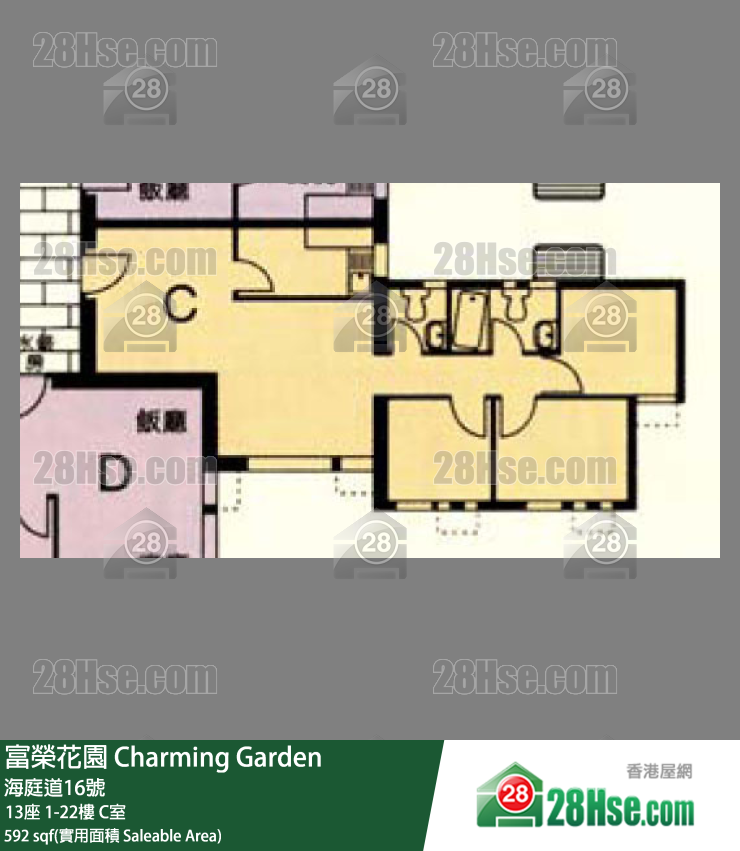 富荣花园 13座3楼 C室 平面图