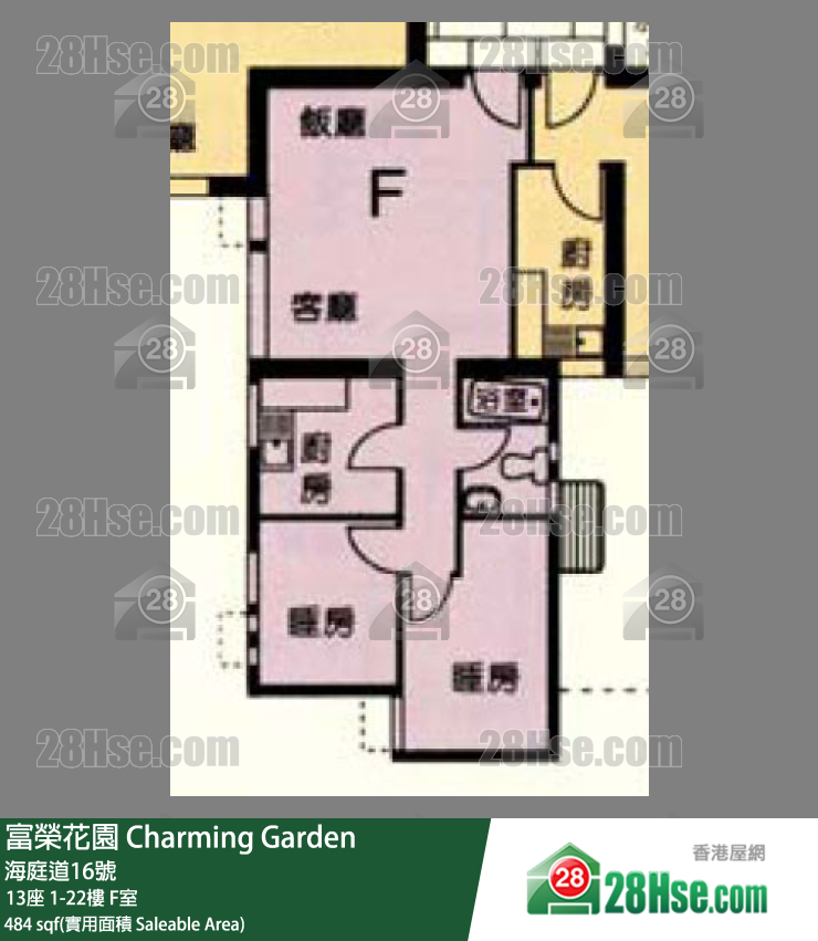 富荣花园 13座12楼 F室 平面图