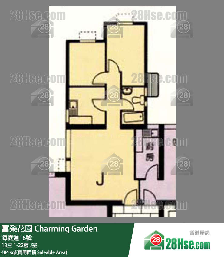 富荣花园 13座1楼 J室 平面图