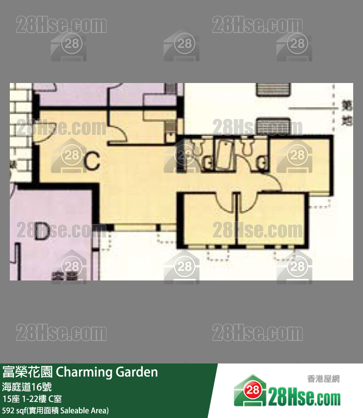富荣花园 15座10楼 C室 平面图