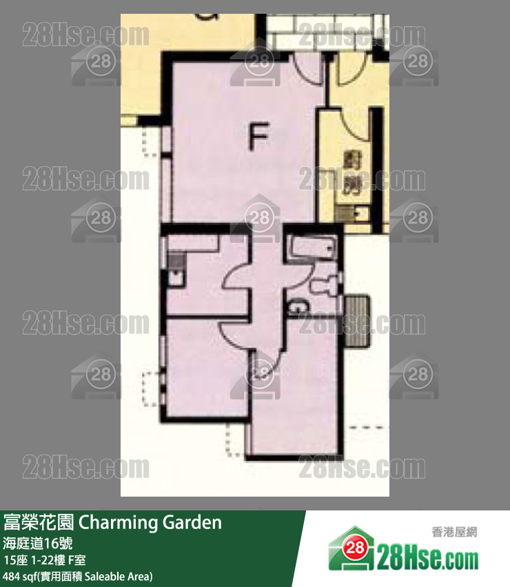 富荣花园 15座21楼 F室 平面图