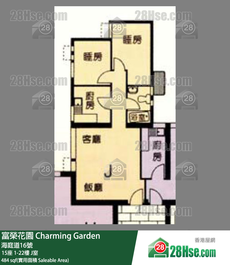 富荣花园 15座2楼 J室 平面图