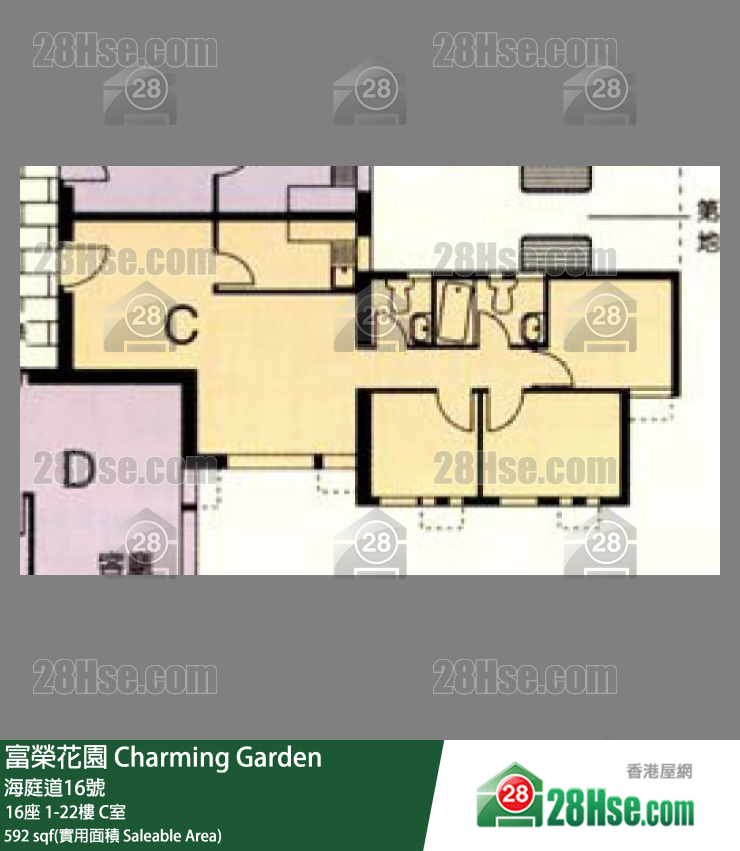 富荣花园 16座12楼 C室 平面图