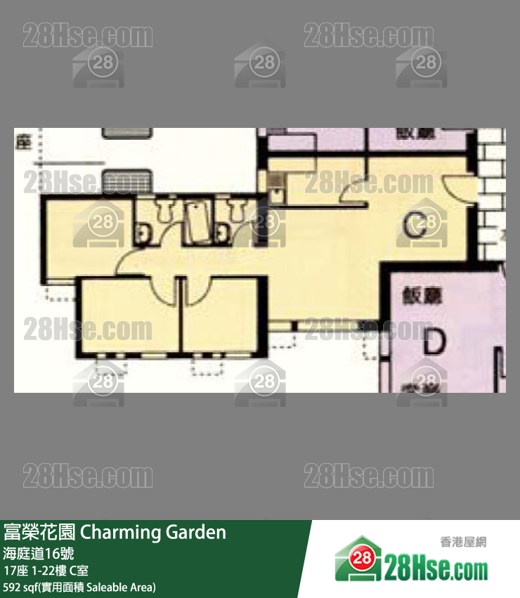 富荣花园 17座1楼 C室 平面图