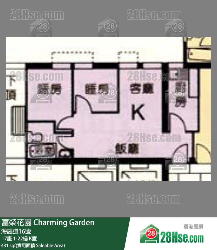 富荣花园 17座11楼 K室 平面图