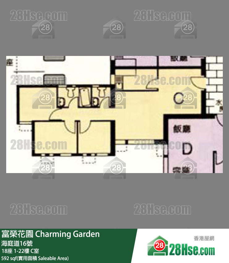 富荣花园 18座11楼 C室 平面图