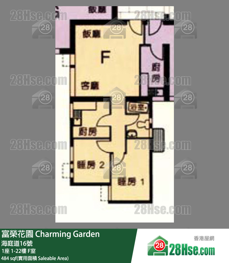 富荣花园 1座9楼 F室 平面图