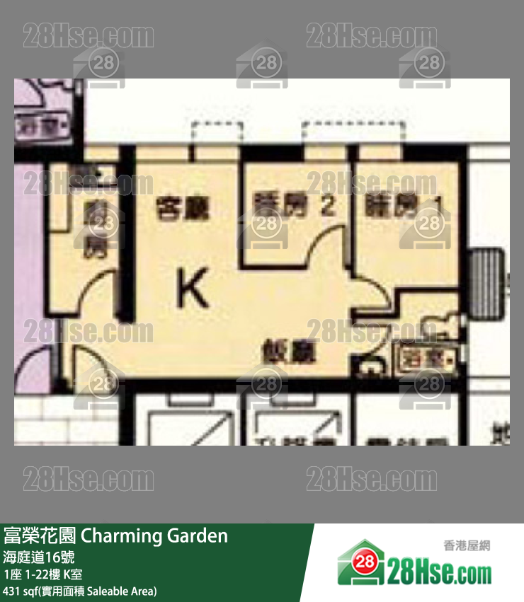 富荣花园 1座3楼 K室 平面图