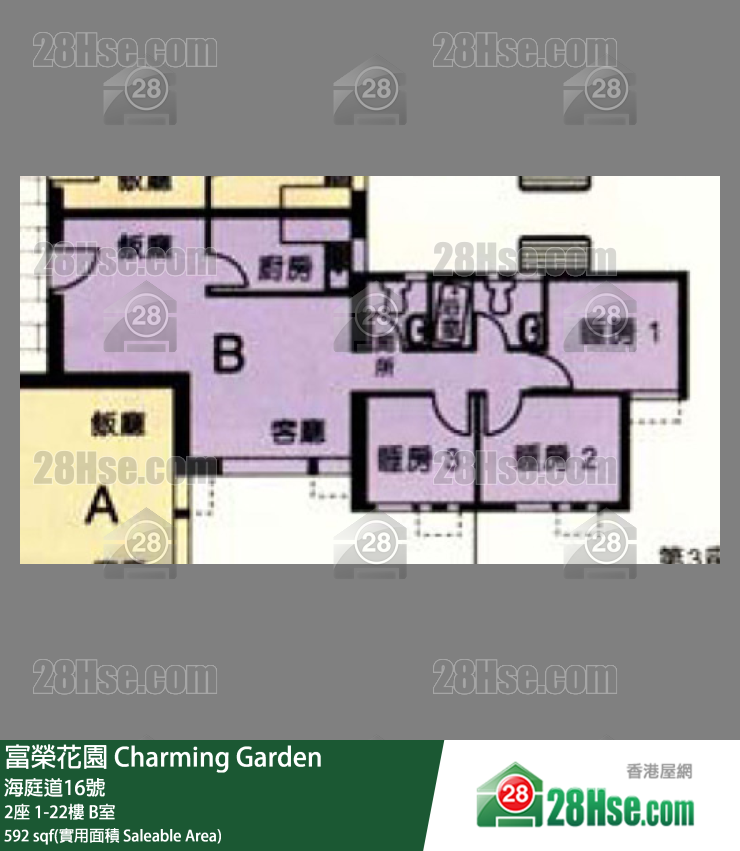 富荣花园 2座7楼 B室 平面图