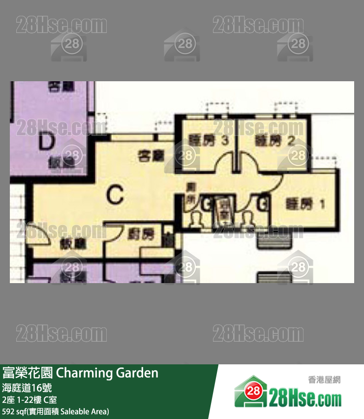 富荣花园 2座12楼 C室 平面图