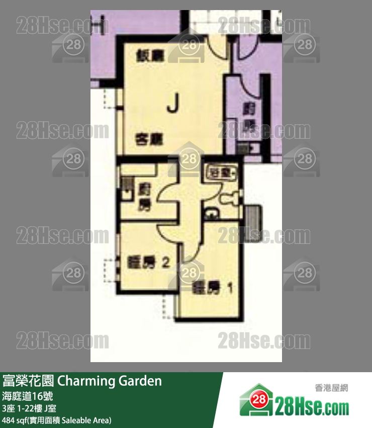 富荣花园 3座10楼 J室 平面图