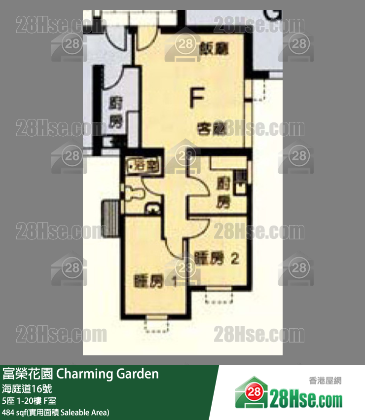 富荣花园 5座4楼 F室 平面图