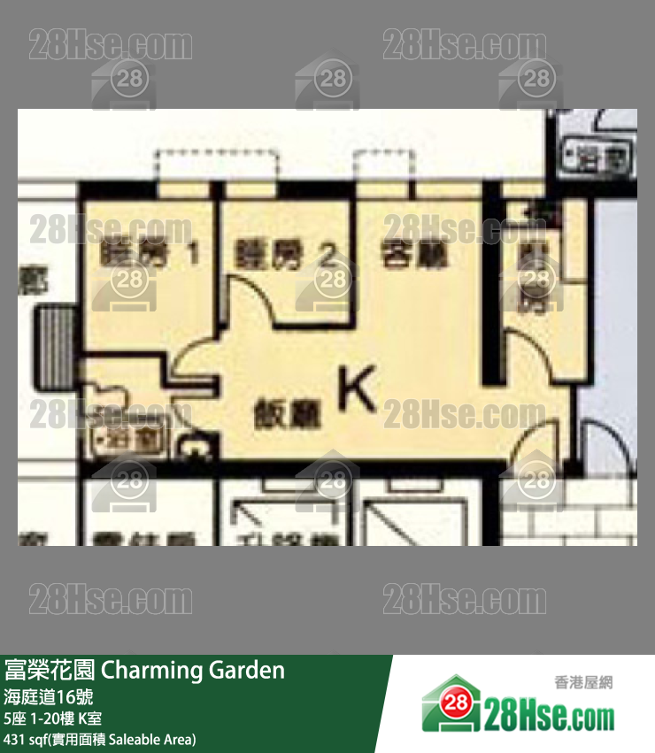 富荣花园 5座10楼 K室 平面图