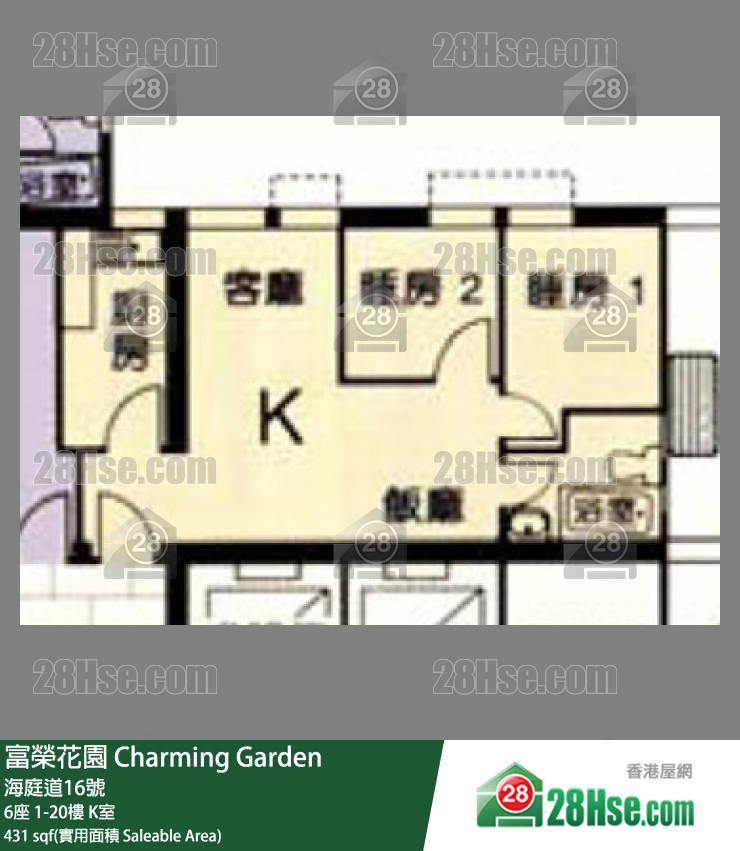 富荣花园 6座1楼 K室 平面图