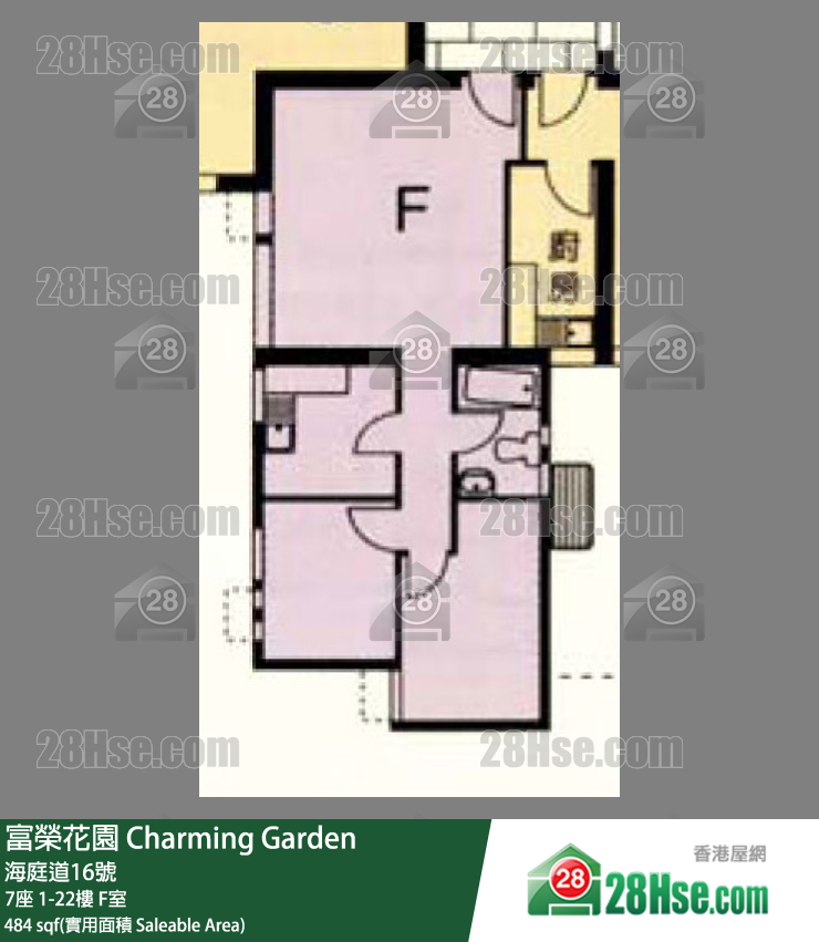 富荣花园 7座13楼 F室 平面图