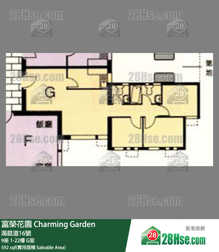 富荣花园 9座16楼 G室 平面图