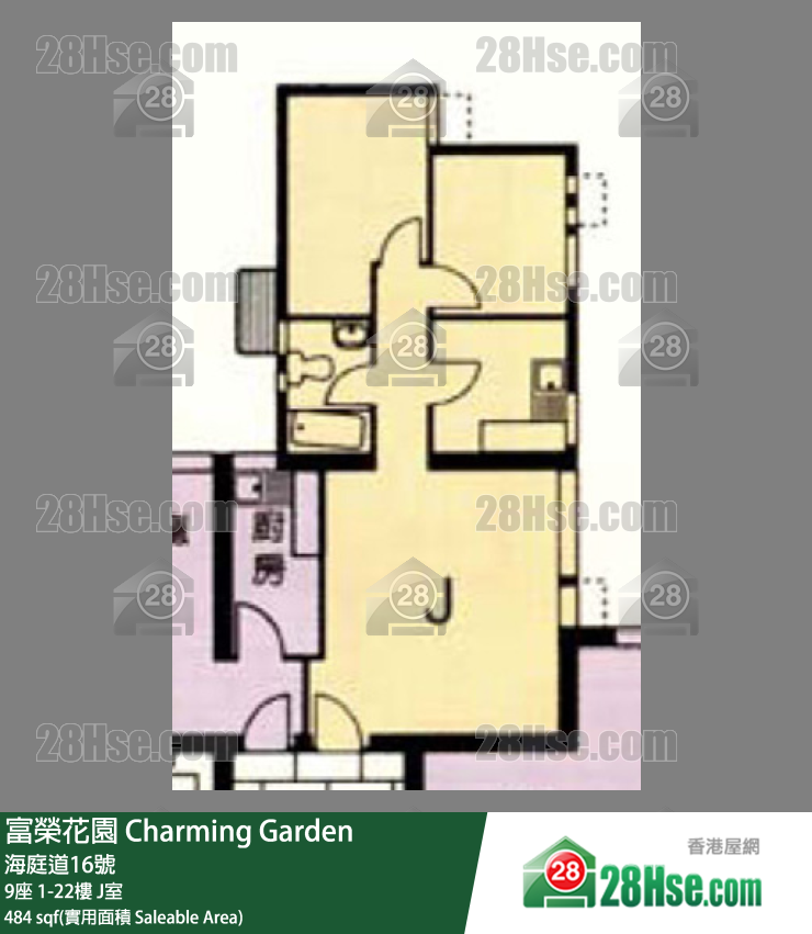 富荣花园 9座22楼 J室 平面图