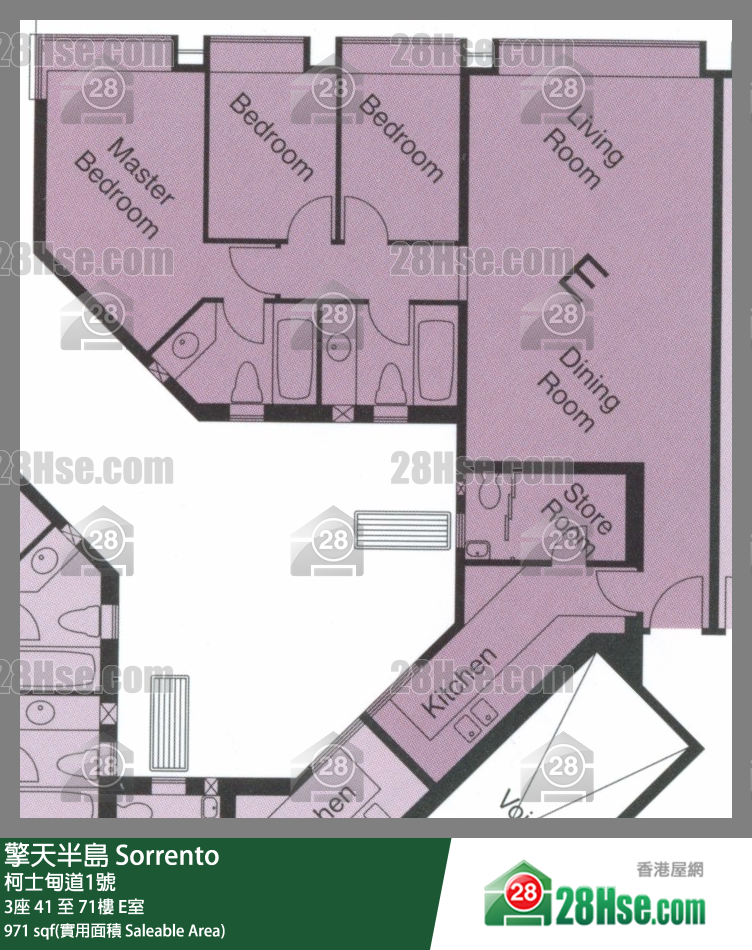 Sorrento,  Flat E, 55/f, Tower 3 FloorPlan