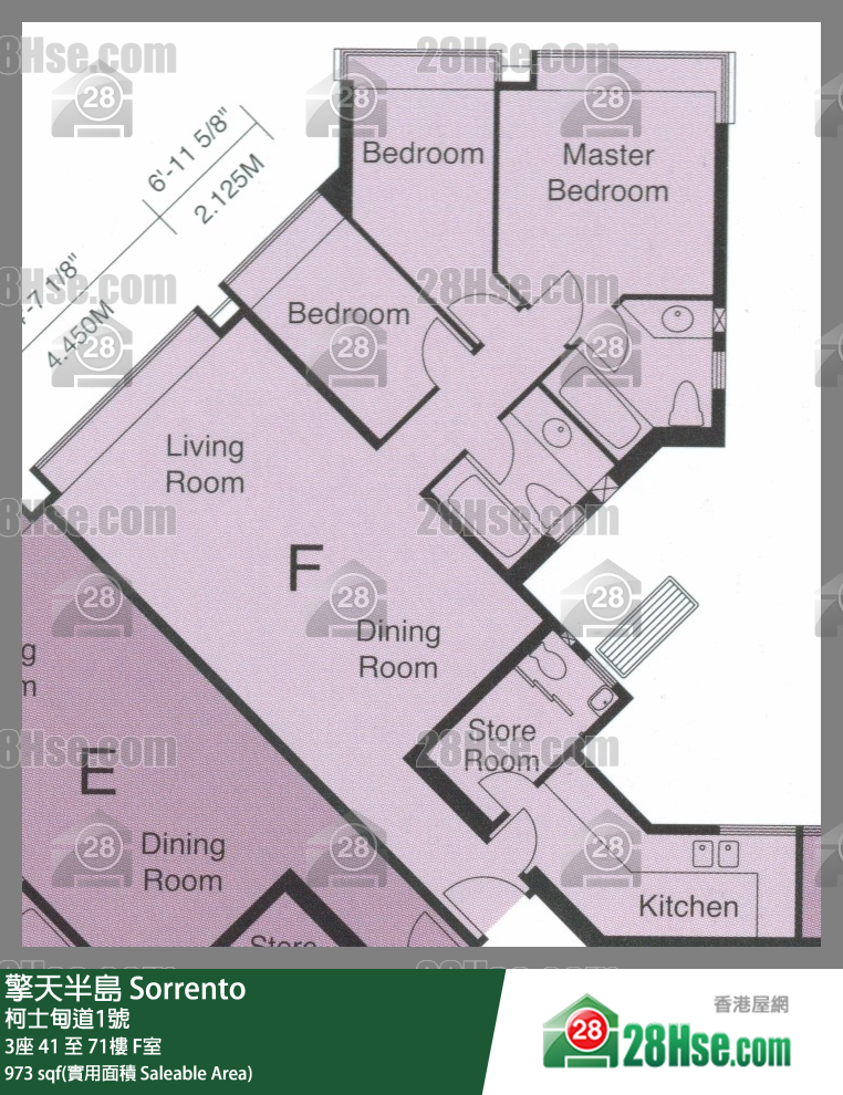 Sorrento,  Flat F, 65/f, Tower 3 FloorPlan