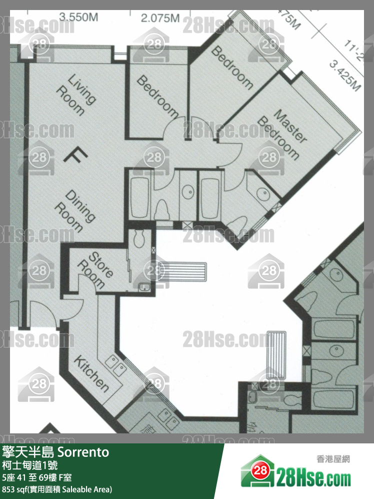 Sorrento,  Flat F, 52/f, Tower 5 FloorPlan