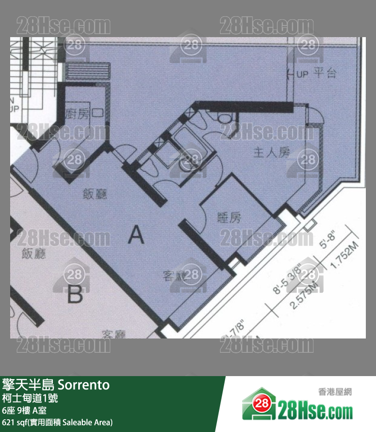 擎天半岛 6座9楼 A室 平面图