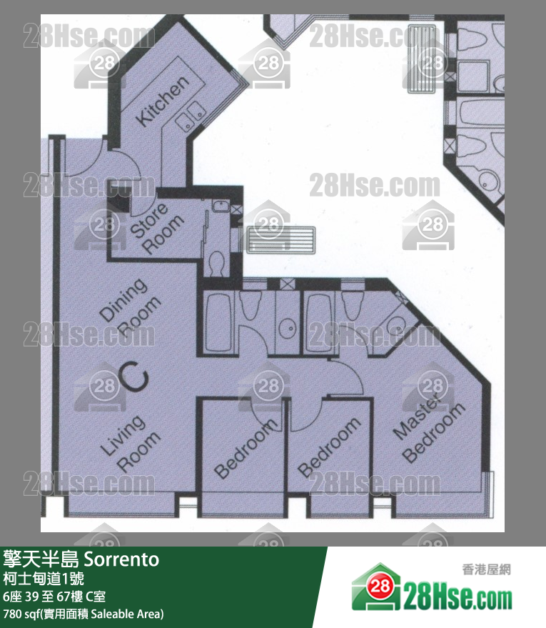 Sorrento,  Flat C, 55/f, Tower 6 FloorPlan