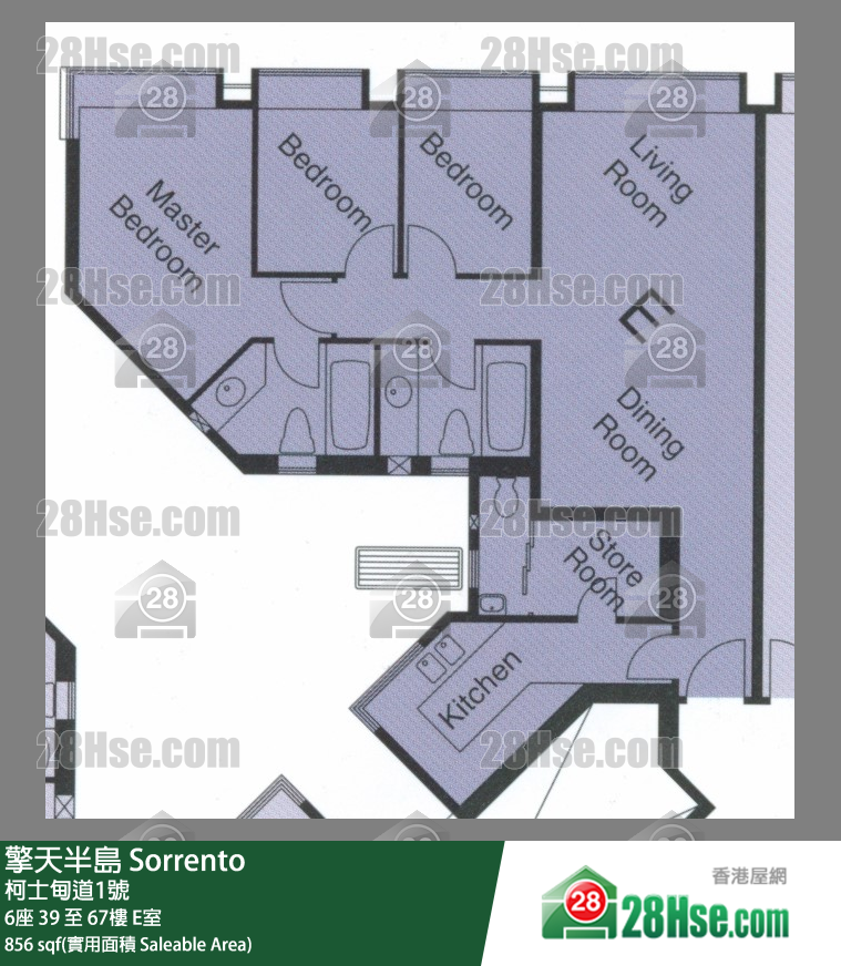 Sorrento, Flat E, 41/F, Tower 6 FloorPlan