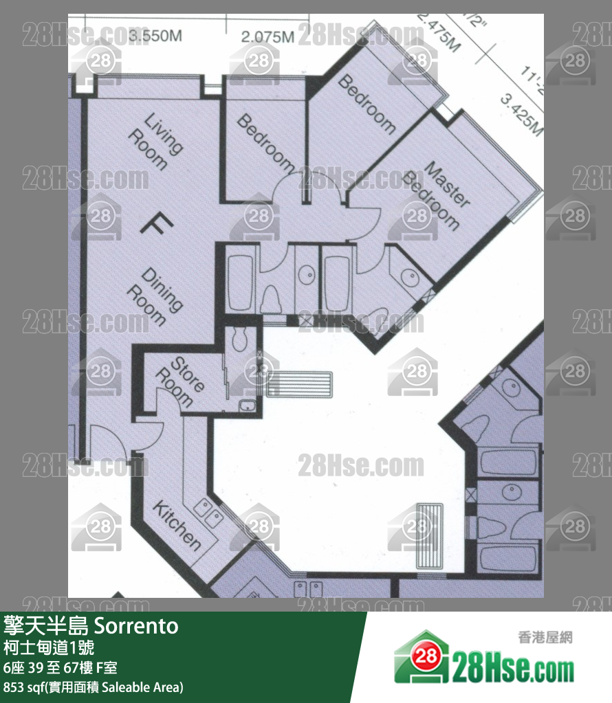 Sorrento,  Flat F, 50/f, Tower 6 FloorPlan