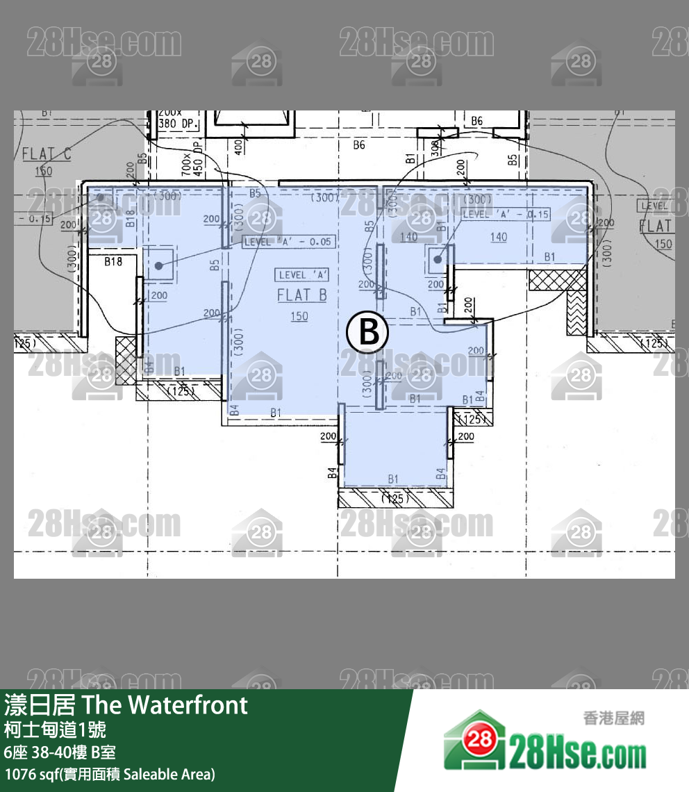 漾日居 6座40楼 B室 平面图