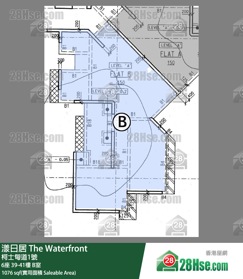 漾日居 6座39楼 B室 平面图