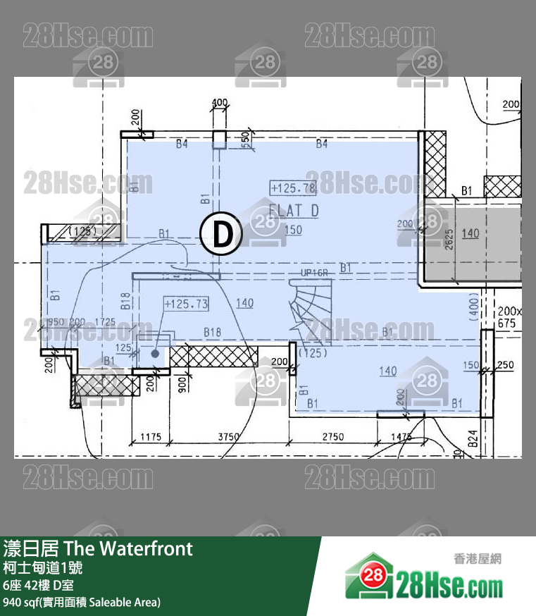 漾日居 6座42楼 D室 平面图