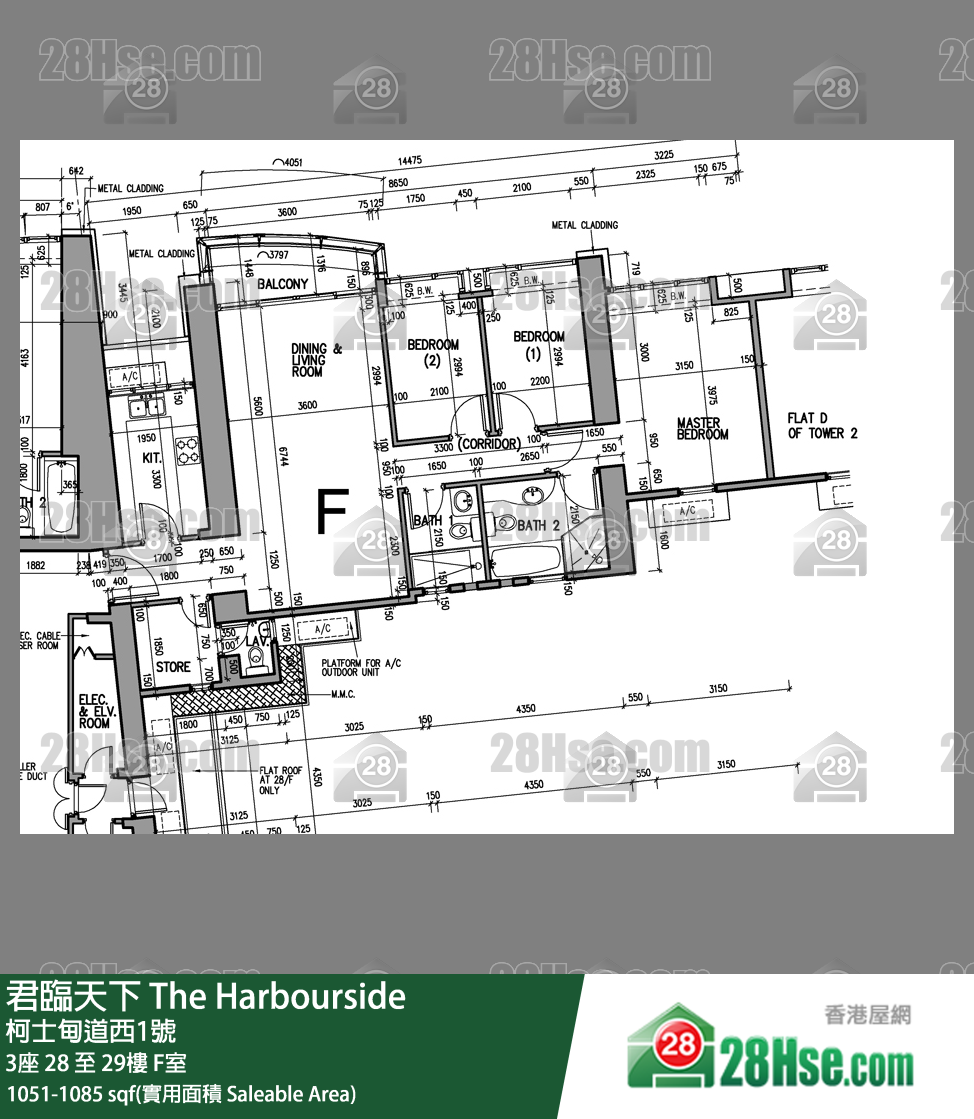 君临天下 3座29楼 F室 平面图