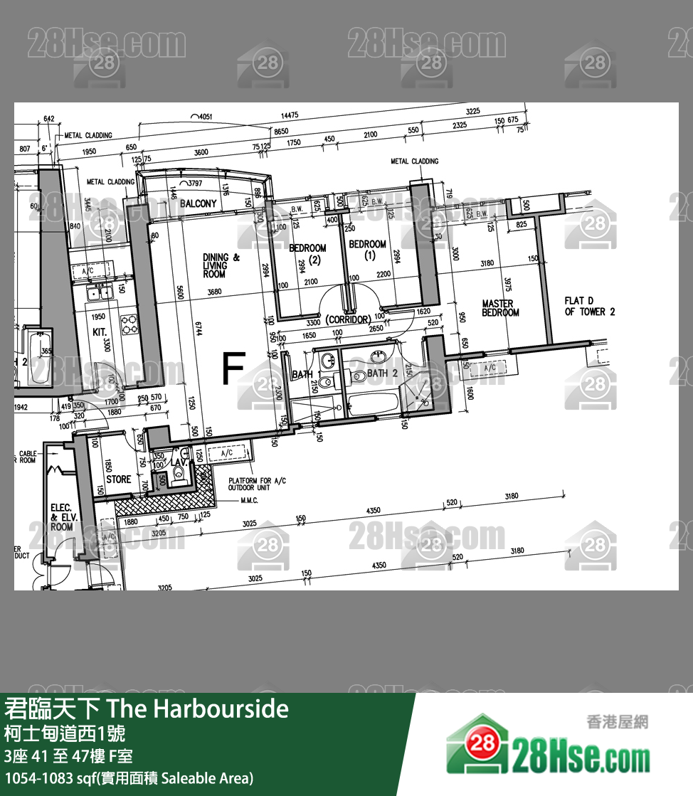 君臨天下 3座43樓 F室 平面圖