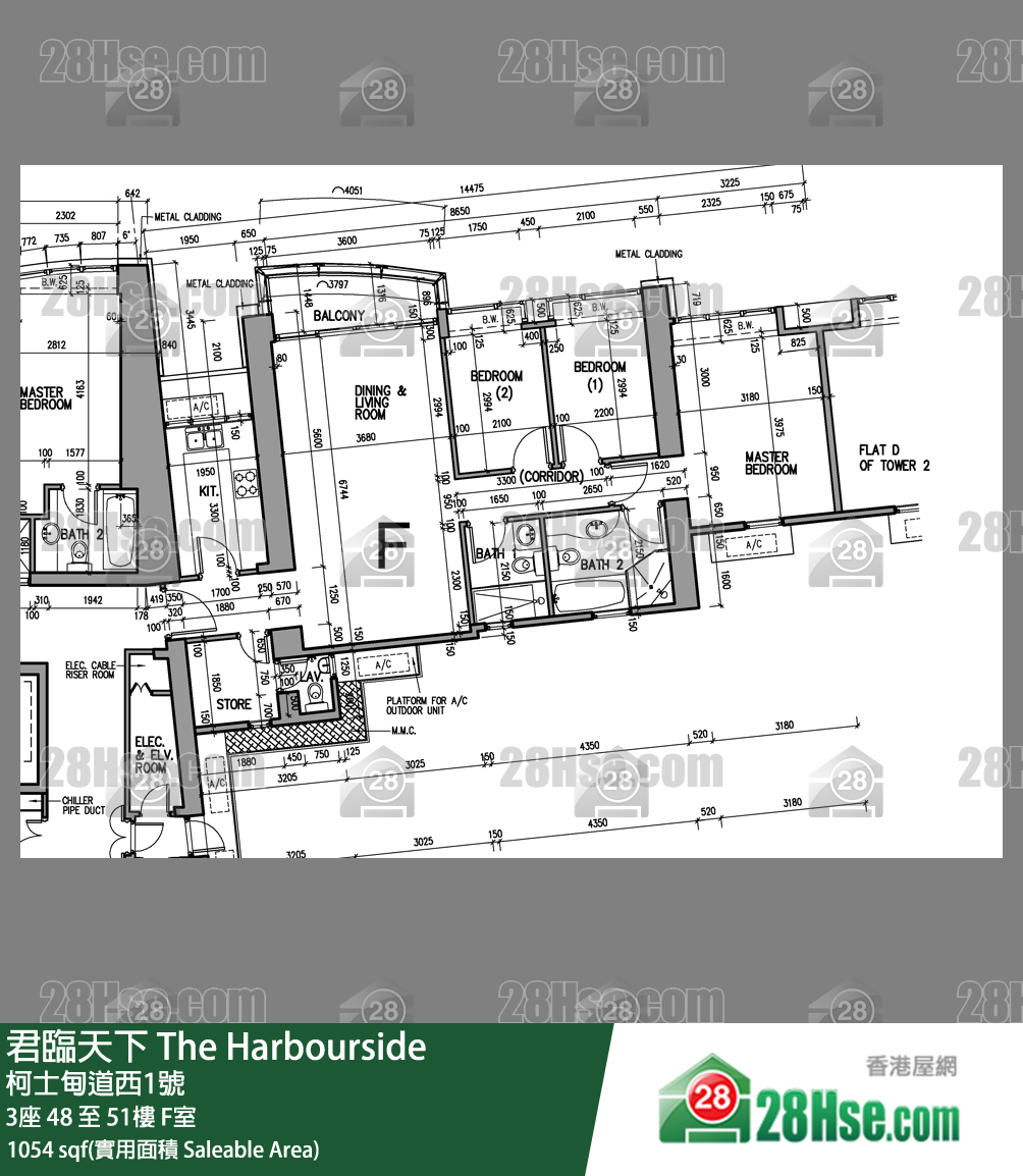 君臨天下 3座51樓 F室 平面圖
